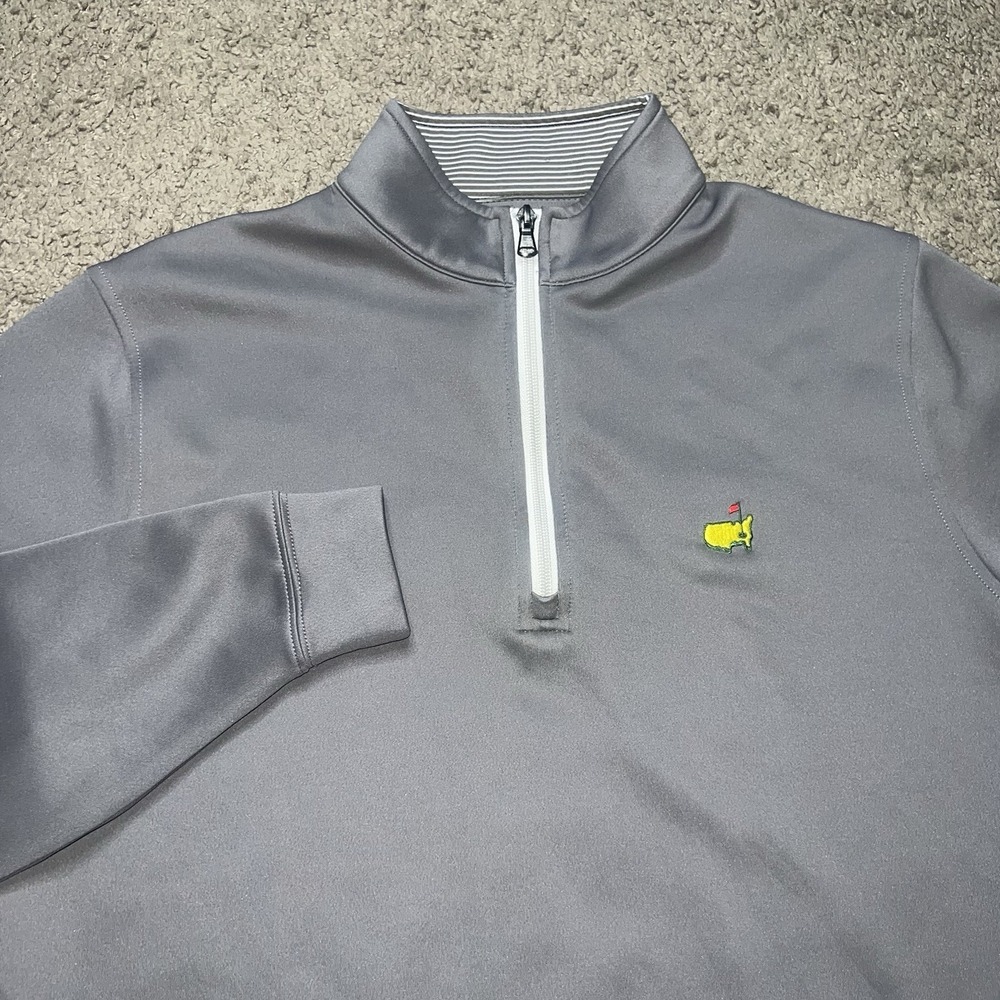 Masters Tech Performance 1/4 Zip Golf Pullover Men's Small Augusta National Gray